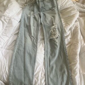 22. PacSun Jordyn Low Rise Light Blue Distressed Straight Leg Jeans